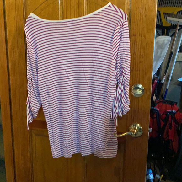 #223 Christopher and Banks Purple Striped Shirt Size XL - Picture 5 of 5